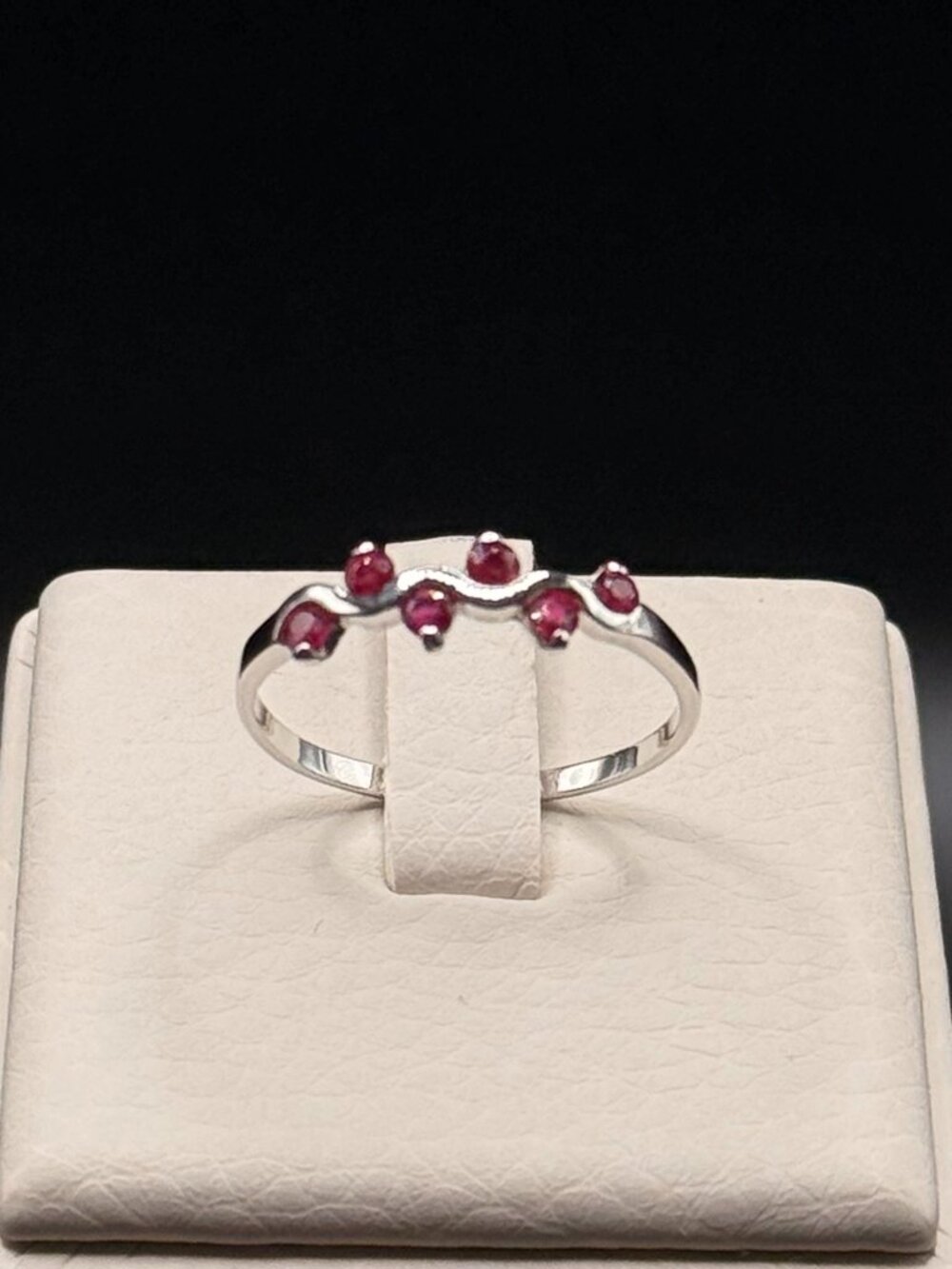 Elegant Genuine Ruby Sterling Silver Ring